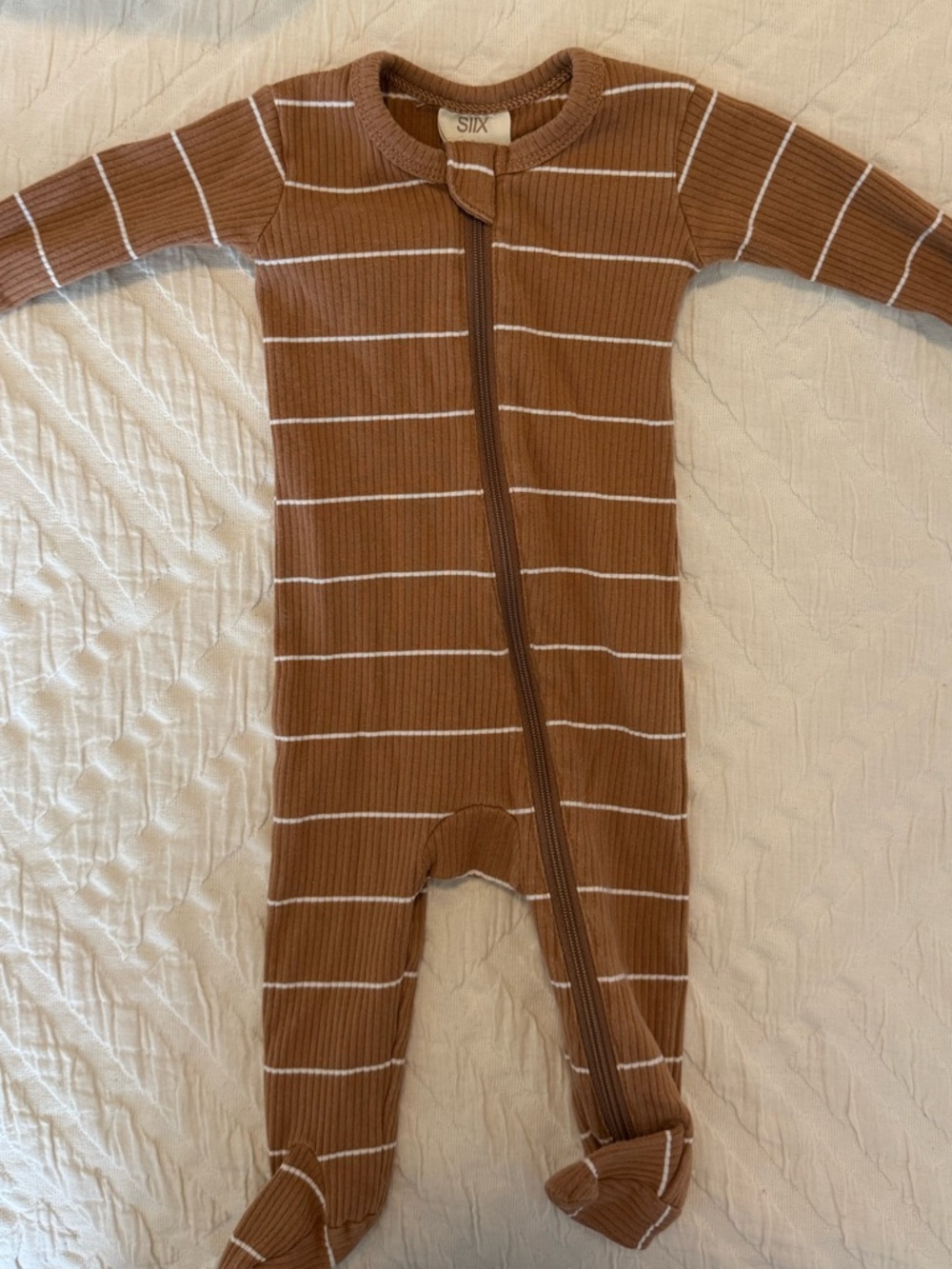 SIIX Ribbed Footed Sleeper Pajamas- 0-3 months- Baby Boy/Gender Neutral